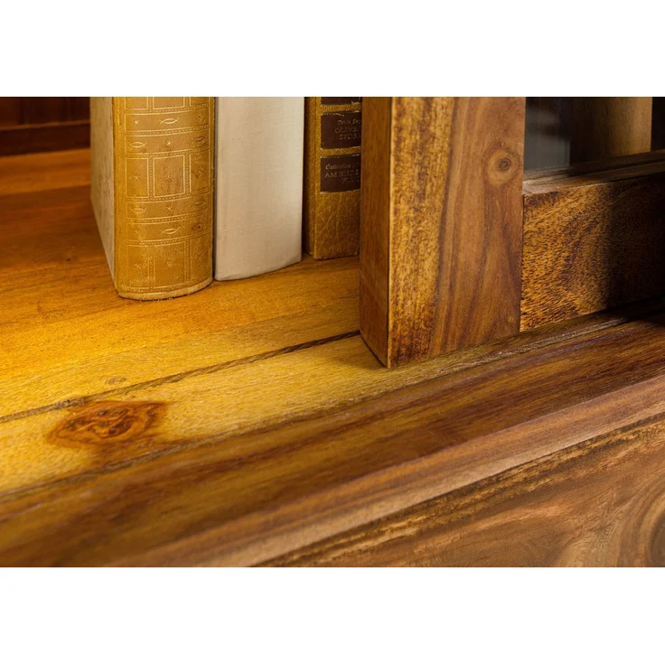 Highboard Sheesham 90 x 40 x 140 hellbraun lackiert MAILAND #120 – Bild 5