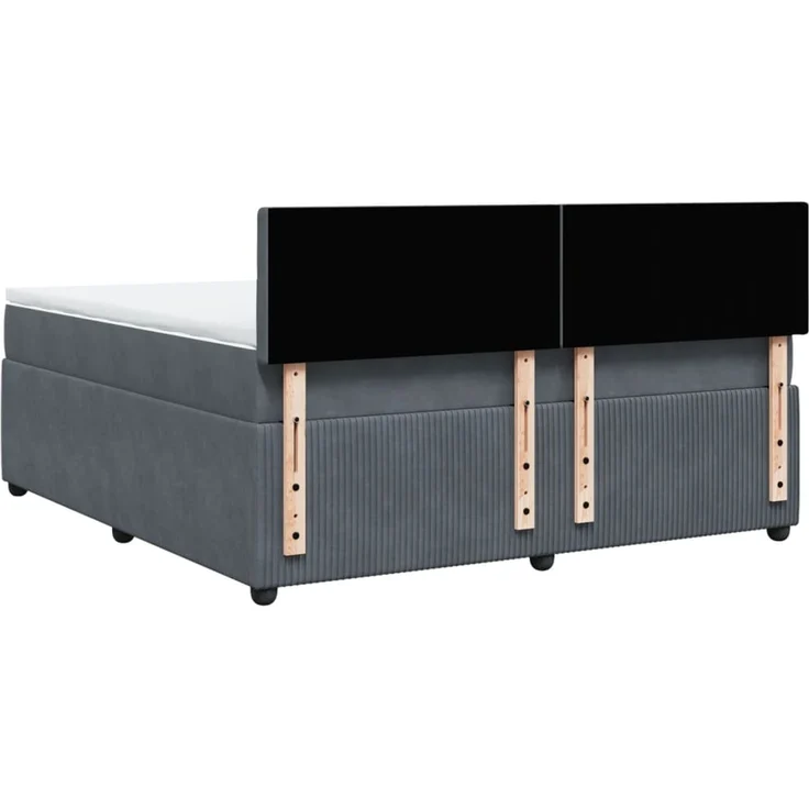vidaXL Boxspringbett mit Matratze Dunkelgrau 180x200 cm Samt 3290119 – Bild 8