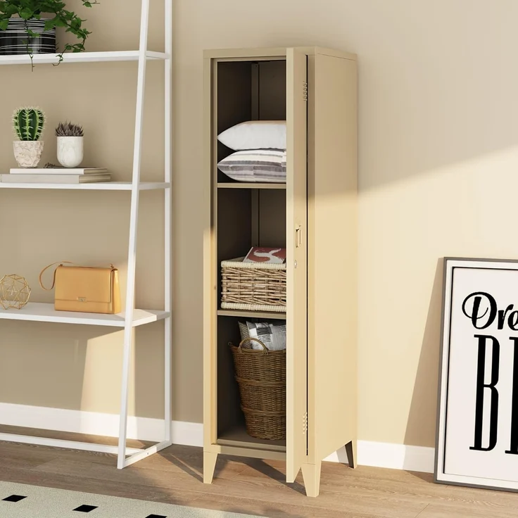 Einzelspind Kurikka 137x38x38 cm Kamelfarben [en. casa] – Bild 4