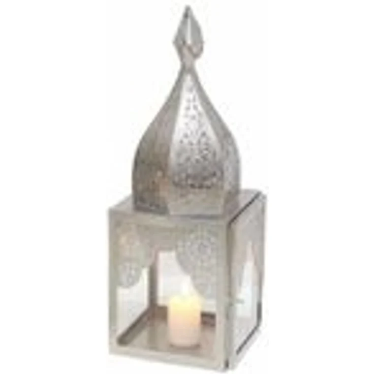 Orientalisches Windlicht Modena Silber M – Bild 1