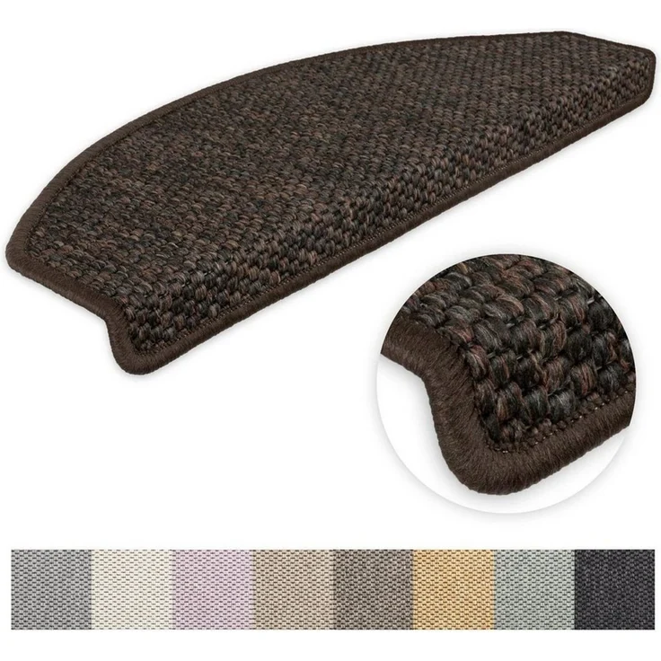 Metzker® Stufenmatte Stufenmatten Göteborg Halbrund, halbrund, Höhe: 8 mm, 15 Stück - Kaffeebraun – Bild 1