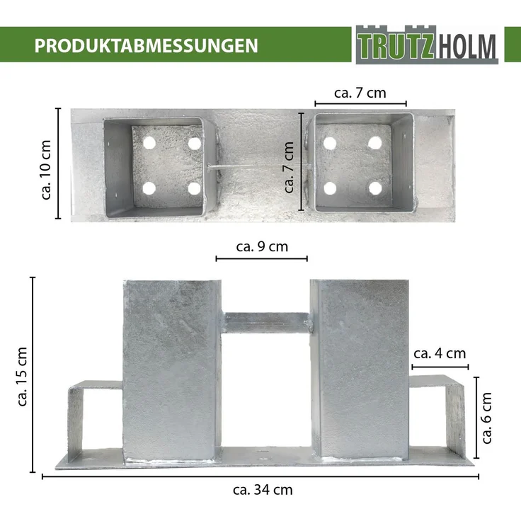 4er Set Holzstapelhilfe feuerverzinkter Stahl 34x10x15 cm Holzstapelhalter – Bild 3