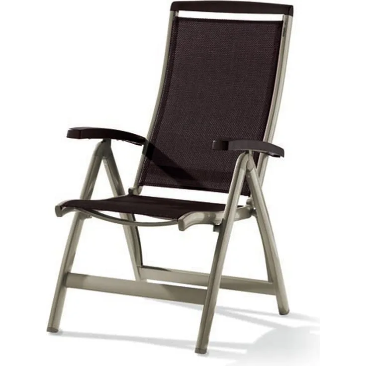Klappstuhl >Royal< in Mocca, Kunstfasergewebe - 75x112x63cm (BxHxT)