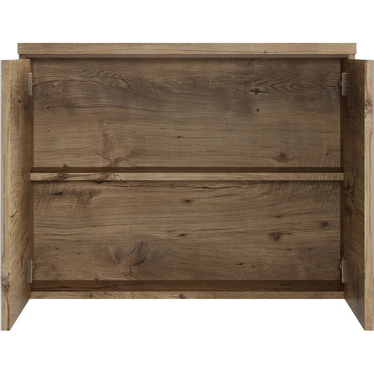 Badplaats Spiegelschrank Paso 80 x 60 cm Kastanien Eiche - Badezimmerschrank mit Spiegel und 2 Türen – Bild 2