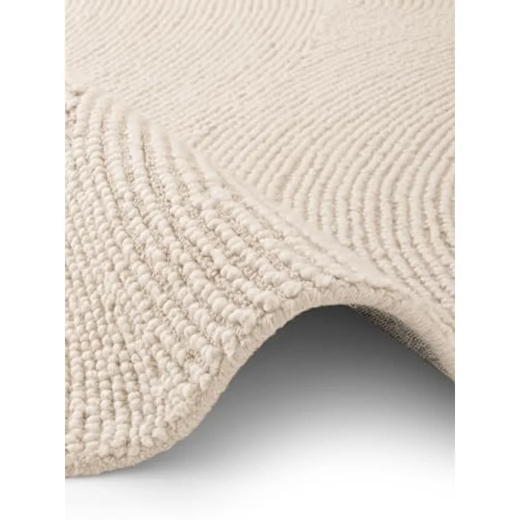 XXXL Wollteppich Eleni, Rund, Creme, Handgetuftet, Pflegeleicht, Für Fußbodenheizung Geeignet, 150 cm Durchmesser – Bild 6