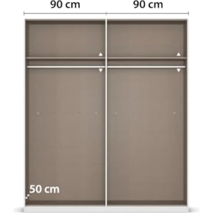Rauch Möbel MYLORA, Kleiderschrank, Farbe Fango, Breite 181 cm | Schrank mit patentiertem Schnellmontagesystem, 4-türig, Zubehör Basic, für Schlafzimmer, Kinderzimmer, Garderobe, Flur – Bild 8