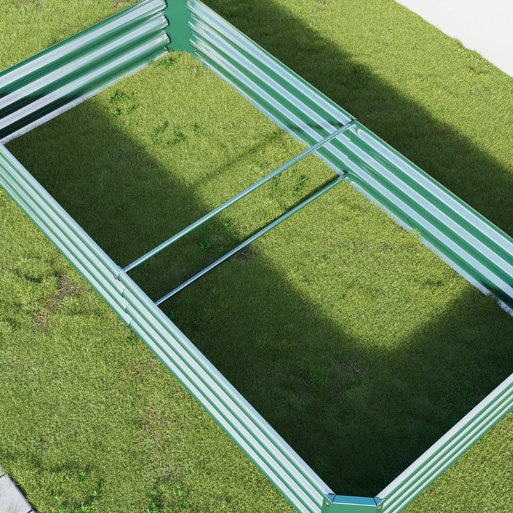 Homerecommend Hochbeet 180x90x30 cm, Gartenbett und Pflanzenkasten aus verzinktem Stahl, für Gemüse und Kräuter, Grün – Bild 7
