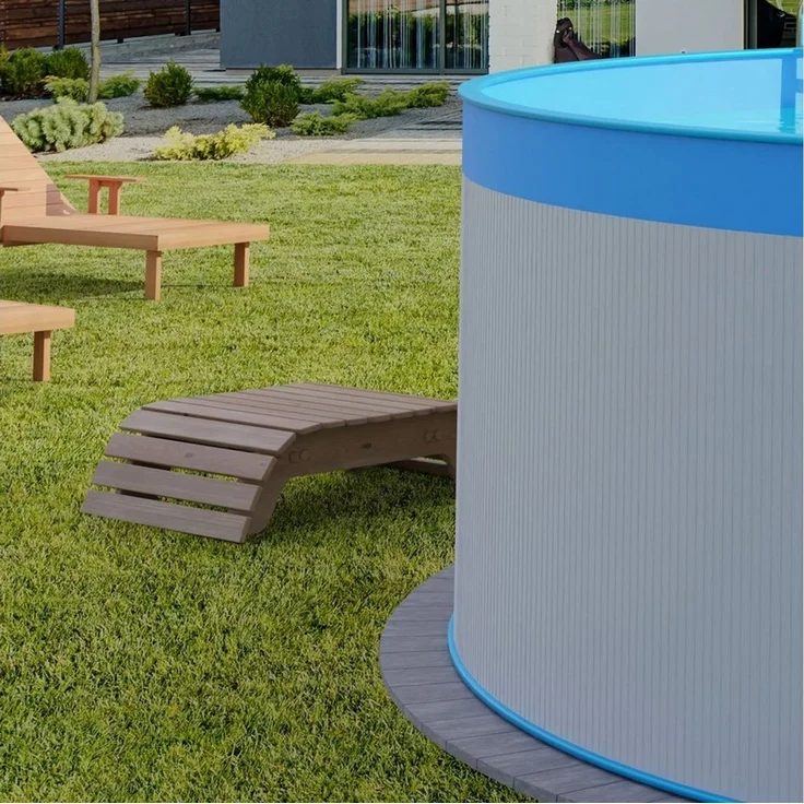 Planet Pool Rundpool Stahlwandpool rund Größe wählbar, 90 cm tief, Stah (Einzelbecken), verzinkte Stahlwand – Bild 3