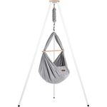 Federwiege mit Tipi Bio Grey Weiß Schafwolle