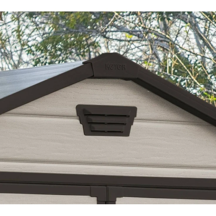 Dmora Gartenhaus Cranbrook, Gartenhütte, Gartenhaus, Werkzeugschuppen, 185x152 h226 cm, Beige – Bild 8
