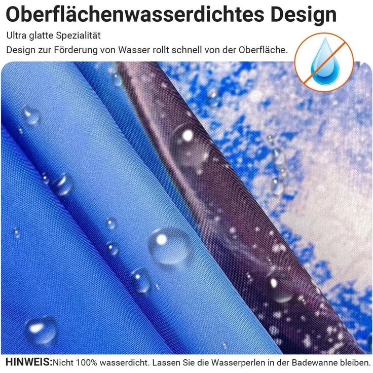 Duschvorhang Delphin 200x200cm Wasserabweisend Waschbar mit 12 Ösen – Bild 2