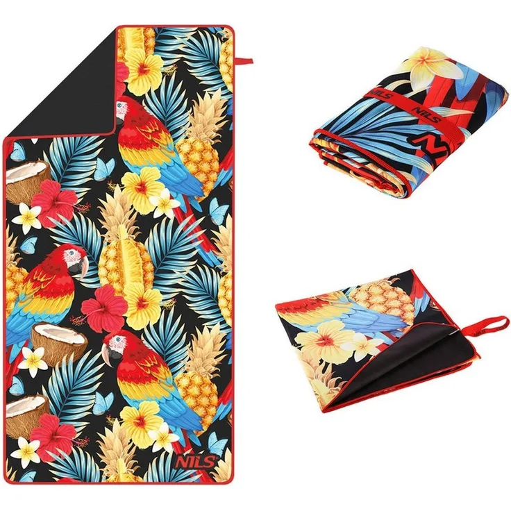 Nils Handtuch Mikrofaserhandtuch Campinghandtuch Strandtuch Tropical 160x80cm, Schnell trocknend