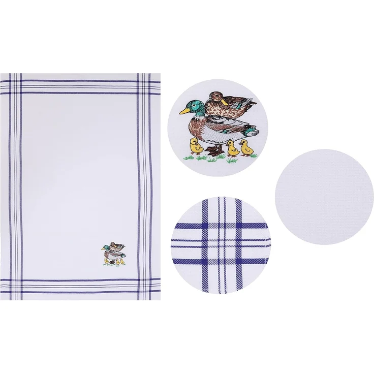Betz Geschirrtuch 2 Stück Geschirrtücher Küchenhandtuch blau Motiv Enten 50 x 70 cm – Bild 2