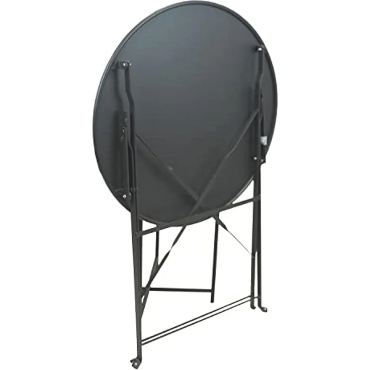 Koopman Gartentisch Balkontisch Terrassentisch Metall Rund Ø 60 cm Anthrazit (1-St), Klapptisch, zusammenklappbar, leicht zu verstauen, Bistrotisch – Bild 5