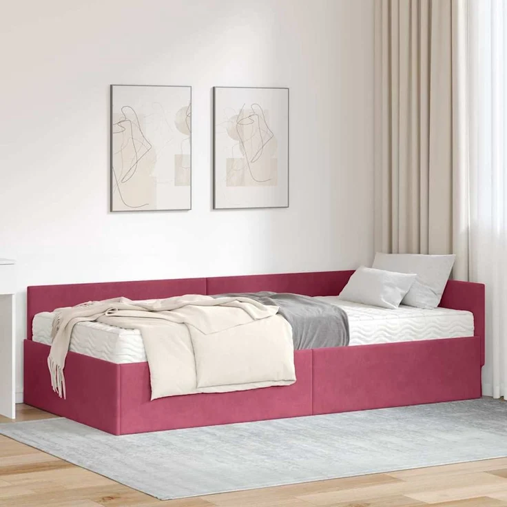 vidaXL Eckbettgestell mit Matratze Sonstiges 2 pcs 3393618 – Bild 1