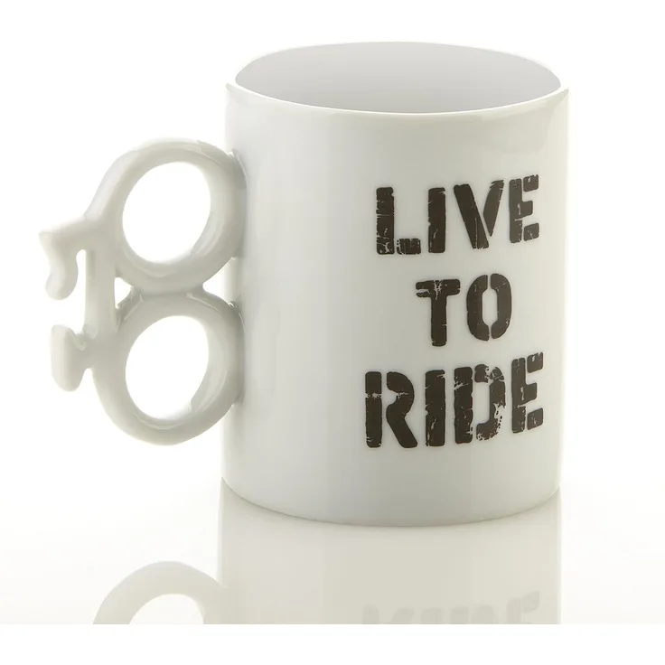 Boxer LIVE TO RIDE) Keramik Tasse, Weiß