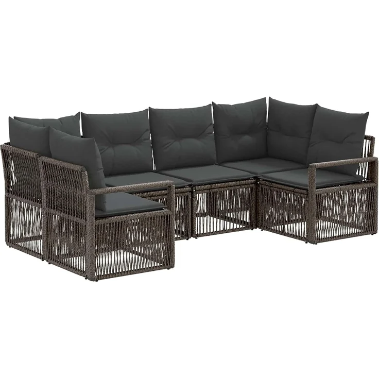 vidaXL Gartensofa-set 6 stk. 6-Sitzer Grau Poly-Rattan 3435809 – Bild 1