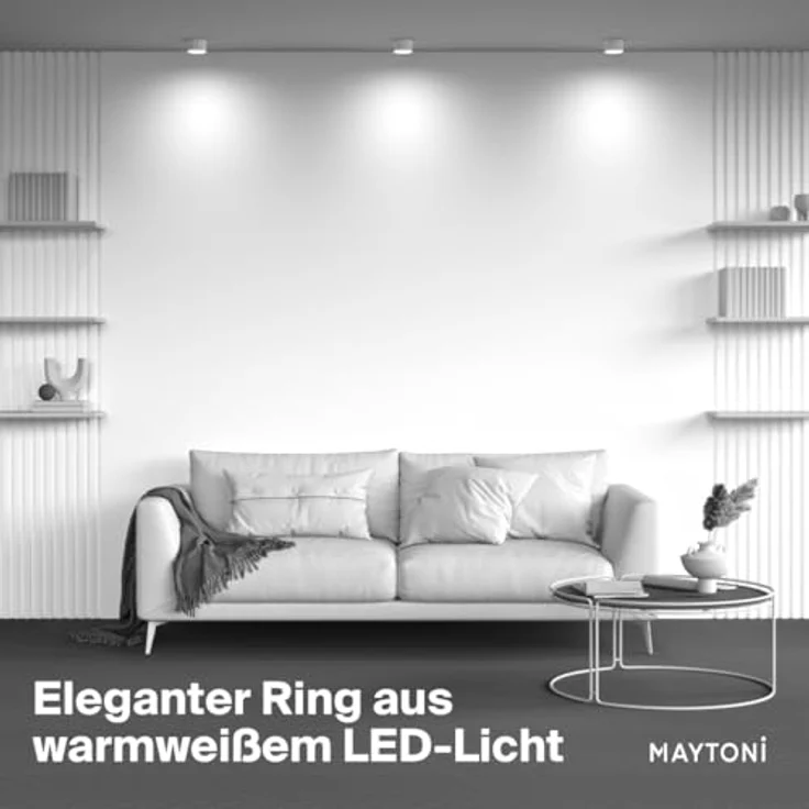 MAYTONI HOOP Deckenleuchte, Downlight GX53, 12 W, moderner Deckenspot aus Aluminium, LED Einbauleuchte für Decke in Küche, Flur, Wohnzimmer, Weiß – Bild 5
