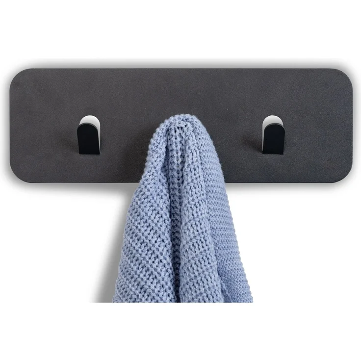 Garderobenleiste >Tilly 1< 3 Haken, anthrazit, Metall - 30x10x3cm (BxHxT) – Bild 2