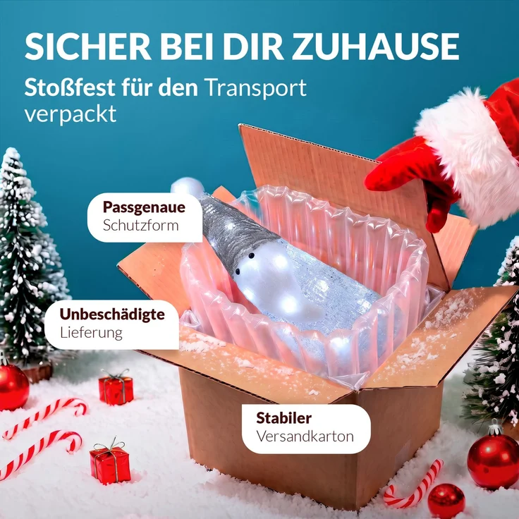 Deuba LED Acryl Figur Außen Santa Weiß beleuchtet Weihnachtsdeko Weihnachten Weihnachtsfigur – Bild 6