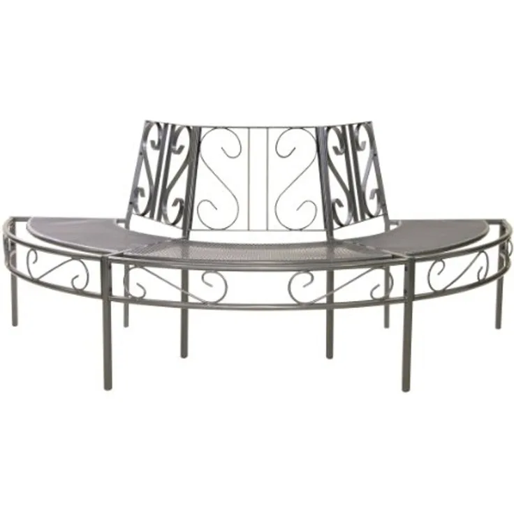 Greemotion Gartenbank Baumbank Toulouse 195 x 83 x 100 cm Grau Metall