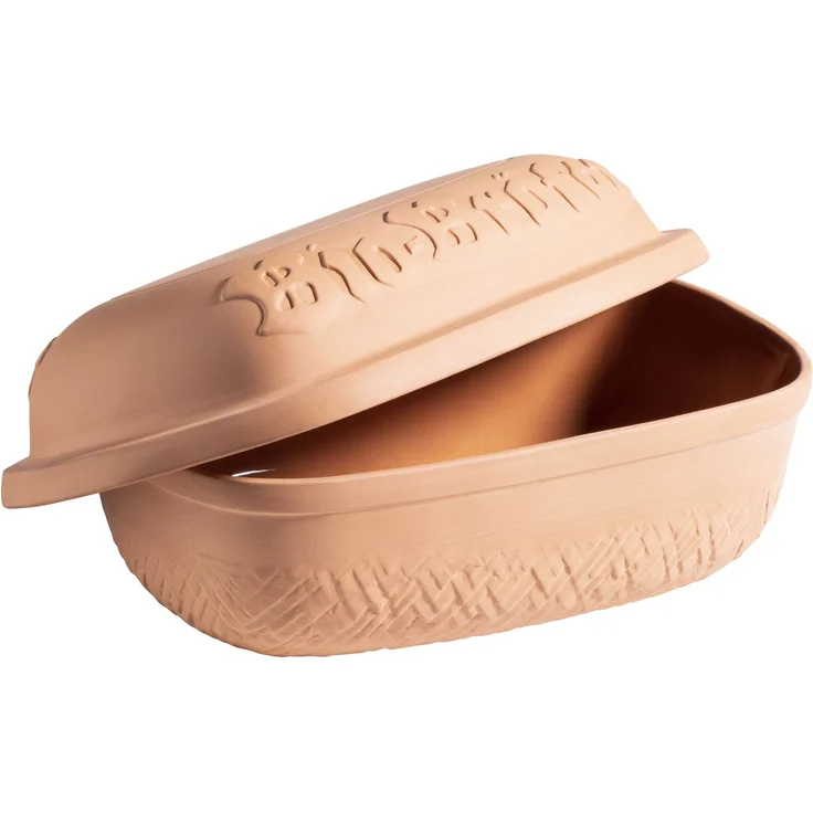 MÄSER 934115 Bio-Bräter Tontopf mit Deckel, fasst ca. 4,5 L, Keramik Topf für schonendes, fettfreies Dampfgaren, als Römertopf (Schmortopf) für Braten, Geschmortes oder Auflauf im Backofen, Natur Ton – Bild 4