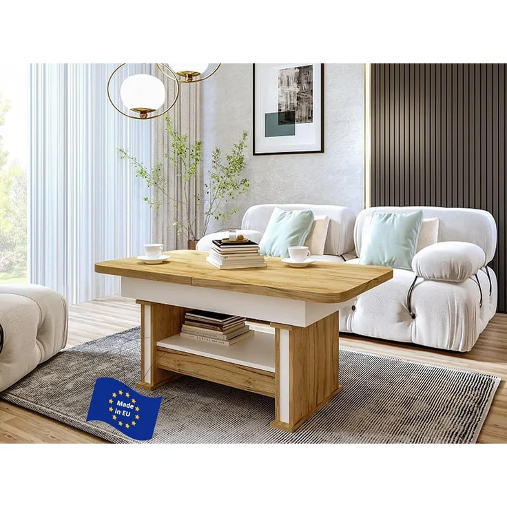 designimpex Couchtisch Design DA-555 Schublade höhenverstellbar ausziehbar Tisch – Bild 1