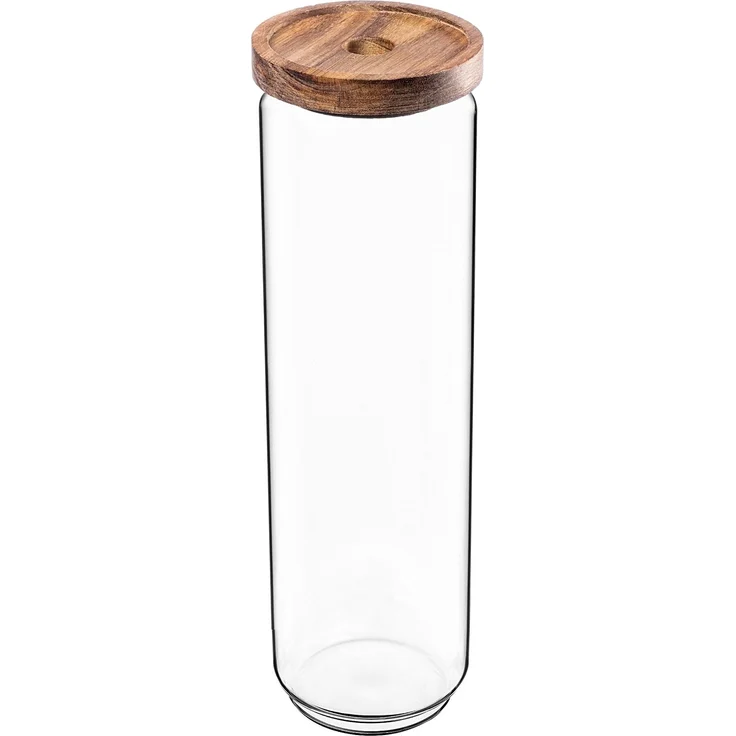 KADAX Vorratsglas 1550ml mit Holzdeckel, Glasbehälter zur Aufbewahrung von Lebensmitteln, Vorratsgläser mit Deckel, Vorratsbehälter aus Glas, Vorratsdosen – Bild 2