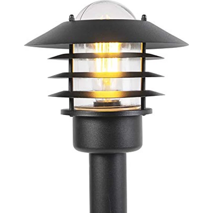 Qazqa Prato Modern Außen Pollerleuchte, Wegeleuchte Schwarz, max. 60W, IP44, dimmbar für LED, 100cm, Edelstahl – Bild 3