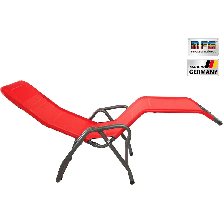 MFG 'Pool 3' Bäderliege klappbar, Textilbezug rot, 190 x 55 cm – Bild 2
