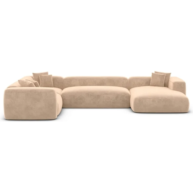 Wohnlandschaft Alcudia U-Form Stoff - Samtstoff - Beige - Rechts – Bild 3