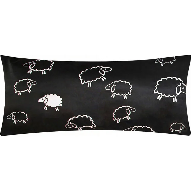 Heubergshop Kissenbezug, (1 Stück), 40x80cm – Schafe Lämmer Schwarz Weiß 100% Baumwolle (1 x 99/1 40x80) – Bild 3