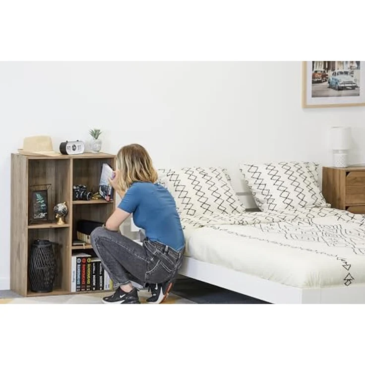 Iris Ohyama, Hölzernes Aufbewahrungsregal/Schrankwürfel/Bücherregal/Aufbewahrungsschrank/Offener Schrank, Modular, Design, Büro, Wohnzimmer, Schlafzimmer - Basic Storage Shelf - CX-23C - Aschbraun – Bild 6