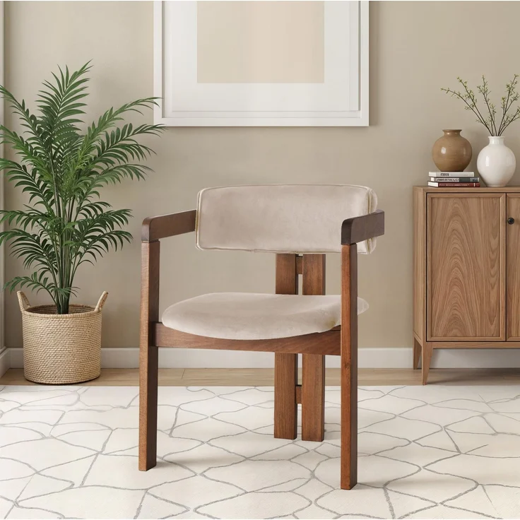 Skye Decor 'CO - 013' Stuhl, Walnuss / Beige, 58 x 76 x 49 cm – Bild 1