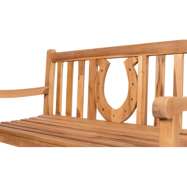 Teakholz Gartenbank Hufeisen 120 cm – Bild 4