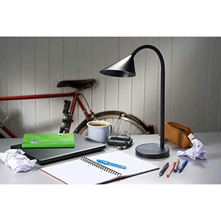 Unilux SOL LED-Schreibtischlampe schwarz, 5,5 W, warmweißes Licht, 625 lm, energieeffizient – Bild 4