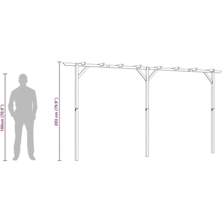 vidaXL Gartenpergola 410x40x203 cm Holz 41664 – Bild 5