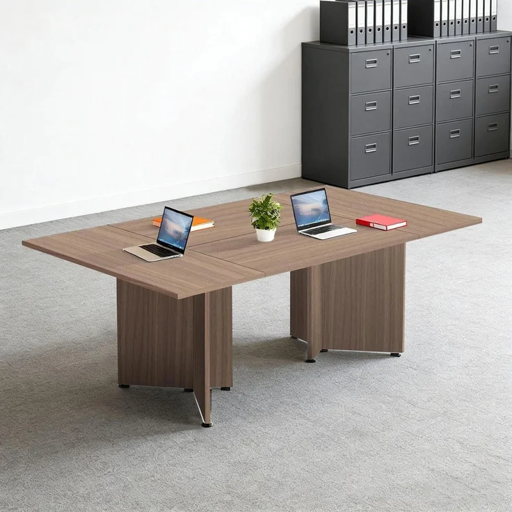 Konferenztisch Besprechungstisch 200 cm x 120 cm x 74 cm Light Brown – Bild 1