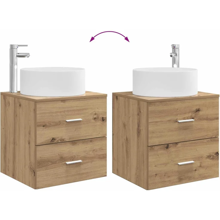vidaXL Badezimmerschrank-Set 3 stk. Artisan-Eiche 129 x 44,5 x 80 cm 3405954 – Bild 10
