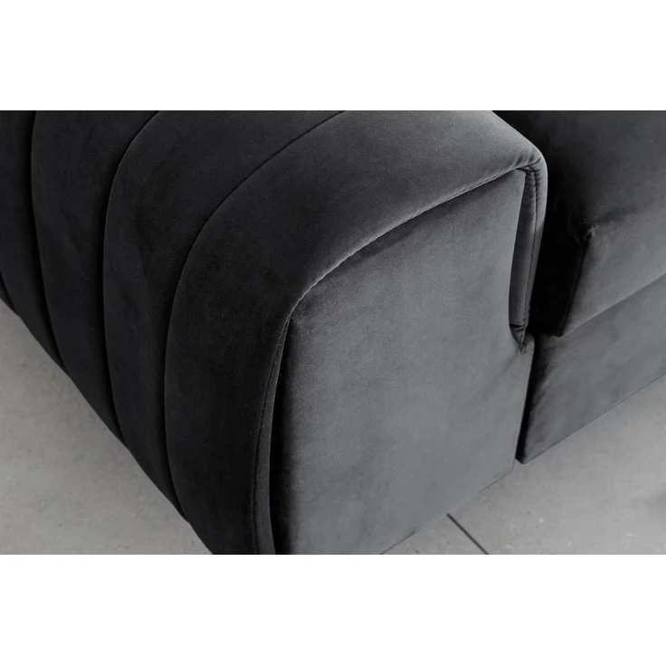 Sofa 3-Sitzer mit Schlaffunktion Schlafsofa ELENI Stoff Monolith Graphit – Bild 4