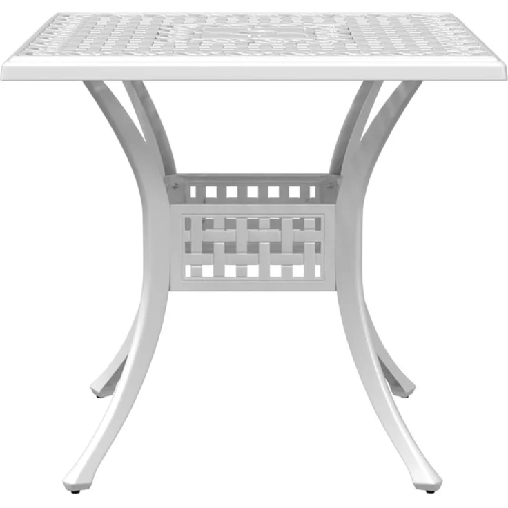 Gartentisch, Balkontisch, Beistelltisch Weiß 80x80x75 cm Aluminiumguss – Bild 5