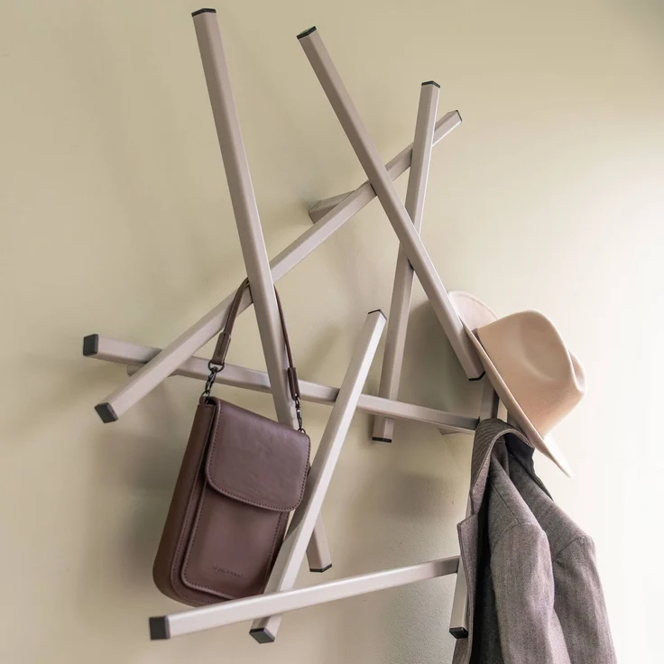 Spinder Design Garderobe Matches Stahl in Silky Taupe Modern Braun 79x10x79 cm – Bild 3