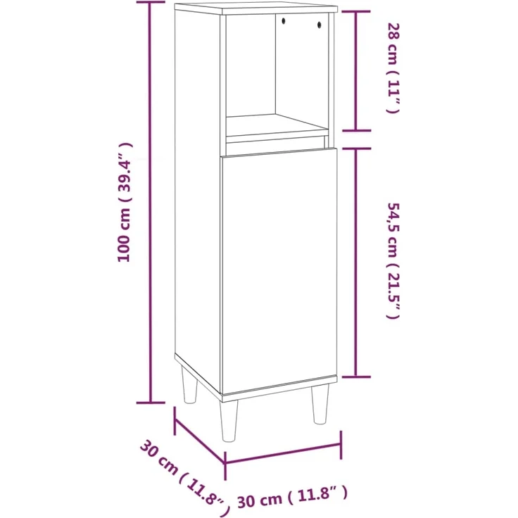 vidaXL 3-tlg. Badmöbel-Set Grau Sonoma Holzwerkstoff 3185619 – Bild 10