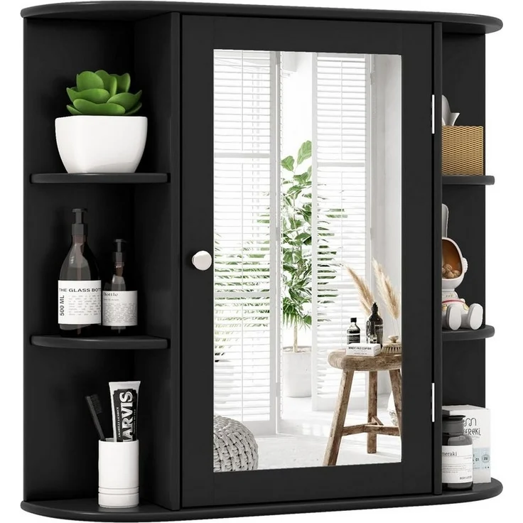 KOMFOTTEU Spiegelschrank Badschrank Hängeschrank,66 x 17 x 63 cm – Bild 5