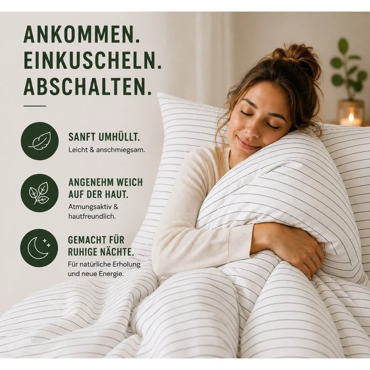 Malika Bettwäsche 135x200 + 80x80 cm atmungsaktiver Bettbezug, moderne Designs, Baumwolle, 2 teilig, pflegeleicht, hautfreundlich, angenehm weicher Stoff – Bild 2