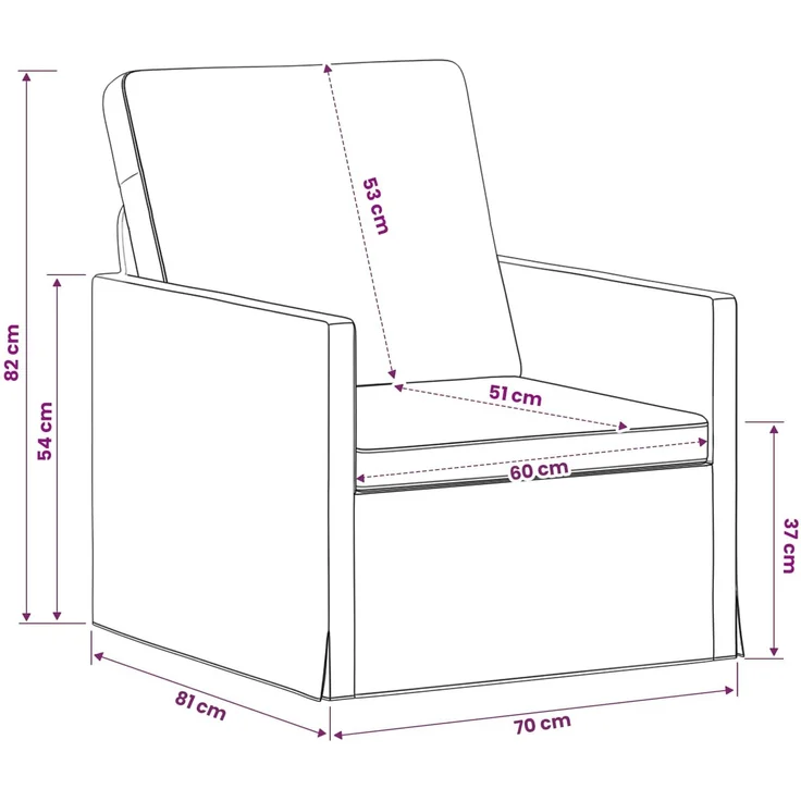 vidaXL Einzelsofa Creme 70 x 81 x 82 cm Samt (V) 42041029 – Bild 8