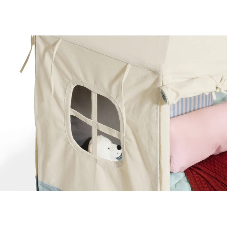 Pinolino 'Pavillon Yuma' Zelt, Baumwolle / Polyester, Blau / Beige, 124 x 124 x 142 cm – Bild 5