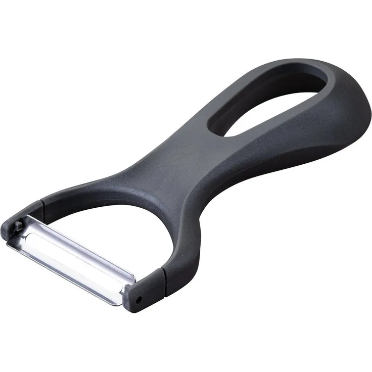 Fackelmann Ziehschäler Ergonomic, Sparschäler, Gemüseschäler, Edelstahl, PP, schwarz, 13. 5 cm, 41978