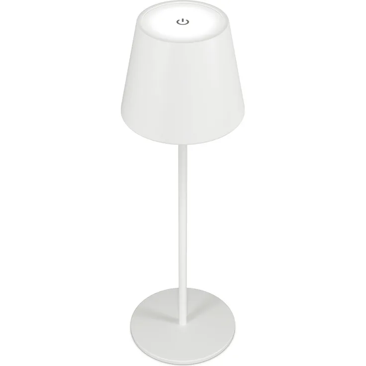 RealPower LED-Tischlampe TableLight 360, dimmbar kalt/warm, akkubetrieben, IP44, weiß