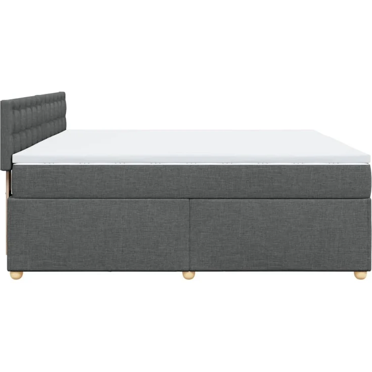 vidaXL Boxspringbett mit Matratze Dunkelgrau 180x200 cm Stoff 3289074 – Bild 7
